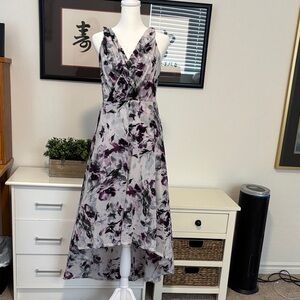 Vera Wang Purple Floral High-Low Dress